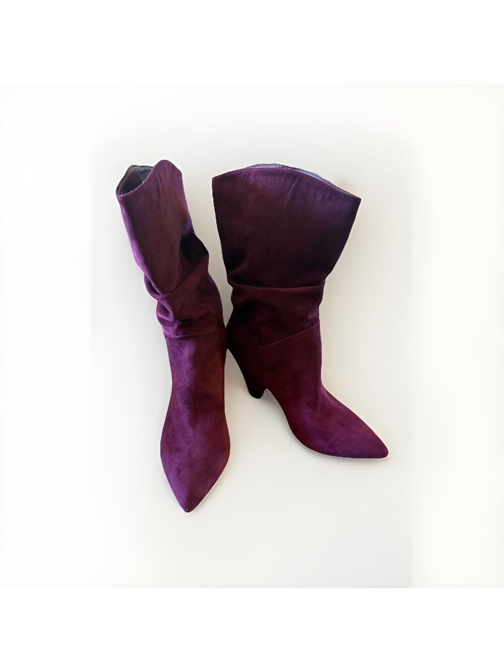 NIB SM New York Women's Tudor Boots Size 7 MED Wine Slouchy Knee High Mid Calf